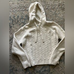 Cupcakes & Cashmere Cream Textured Knit Hoodie